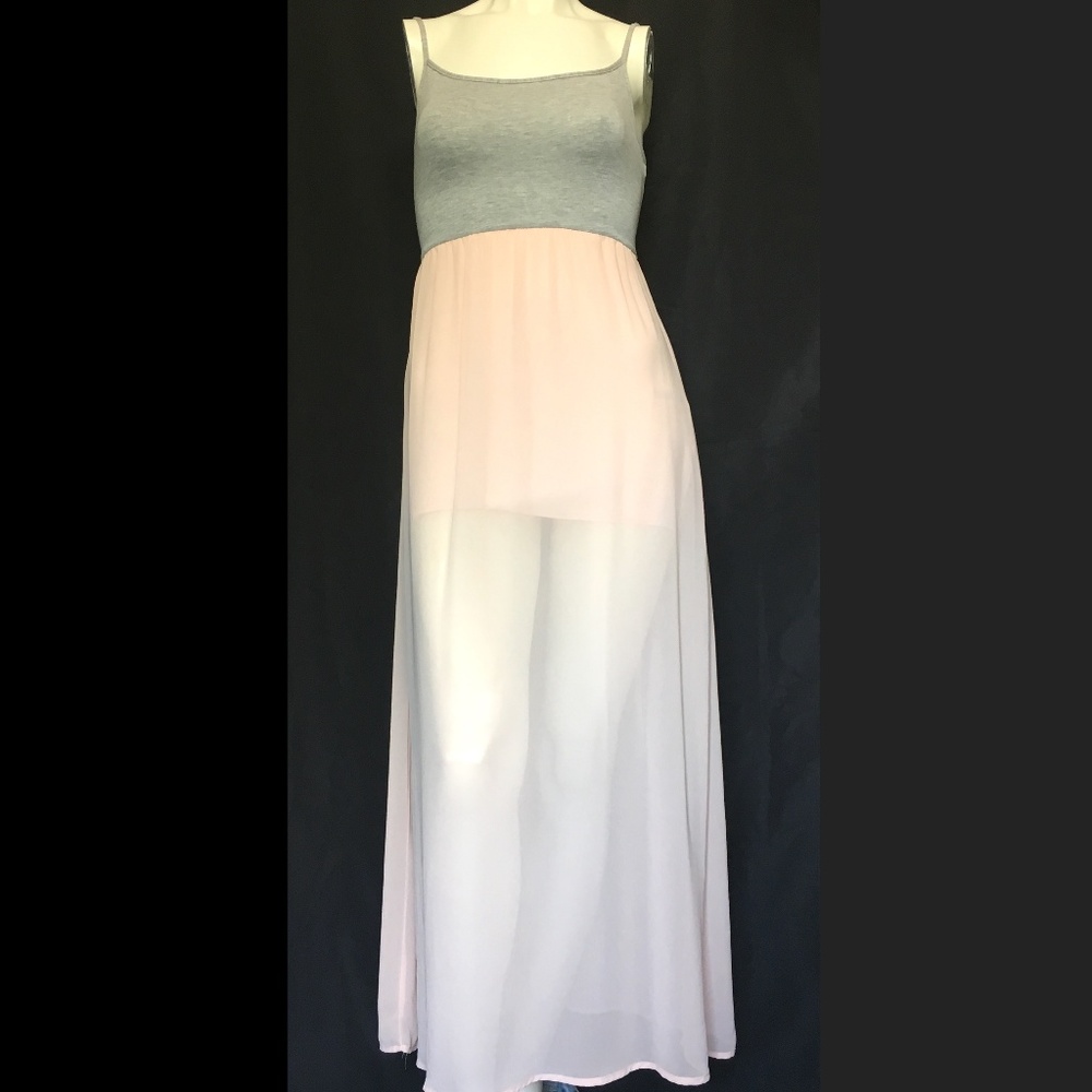 FOREVER 21 Tank Hi Low Sheer Pink Dress SIZE S
